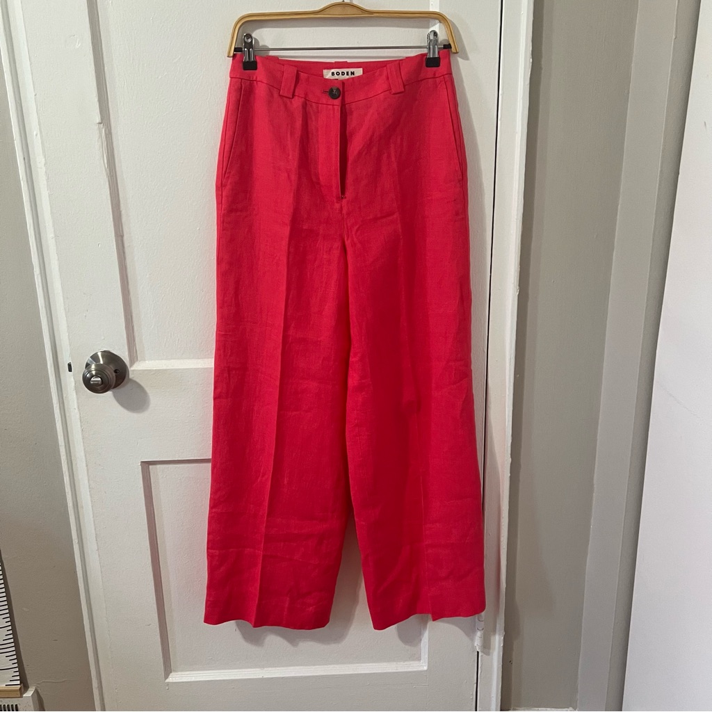Boden Westbourne Linen Pink Pants